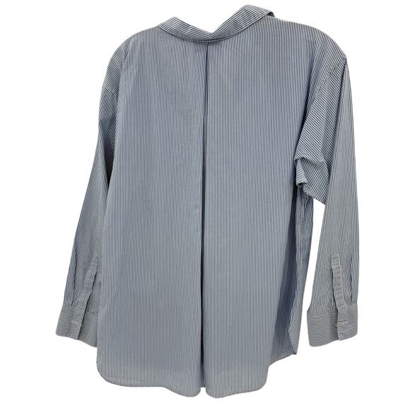 UNIQLO Womens Preppy Striped Cotton Button Up Shirt Size M Long Sleeve Career - Picture 3 of 8